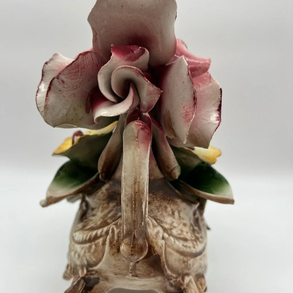 Capodimonte Italy Handcrafted Porcelain Floral Centerpiece Bowl Original Tag